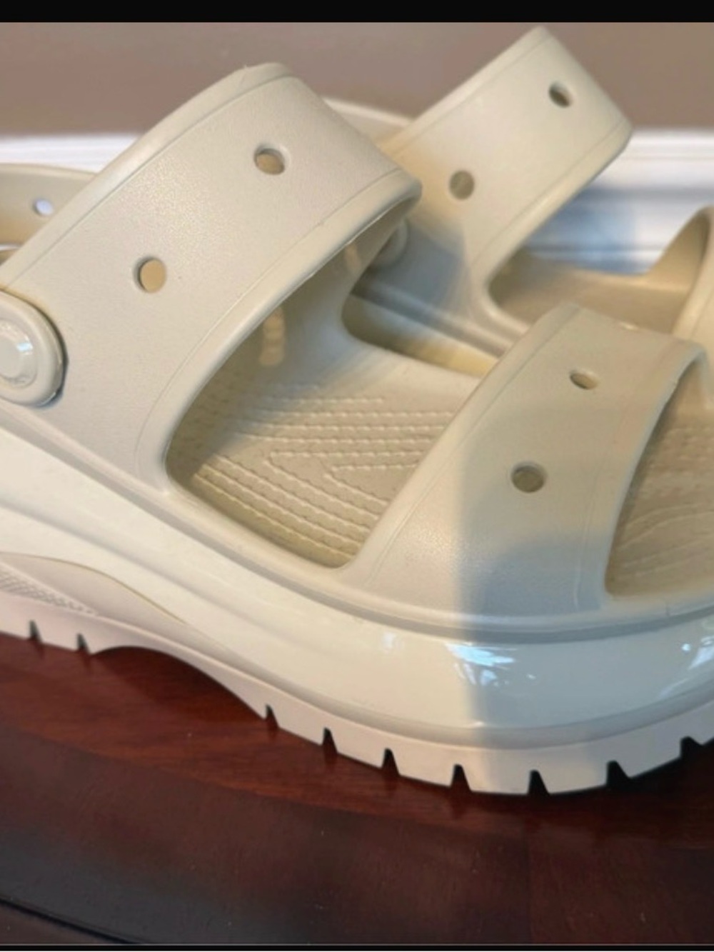 CROCS Women's mega Platform Slide Sandals in Cream size 10 NWOT